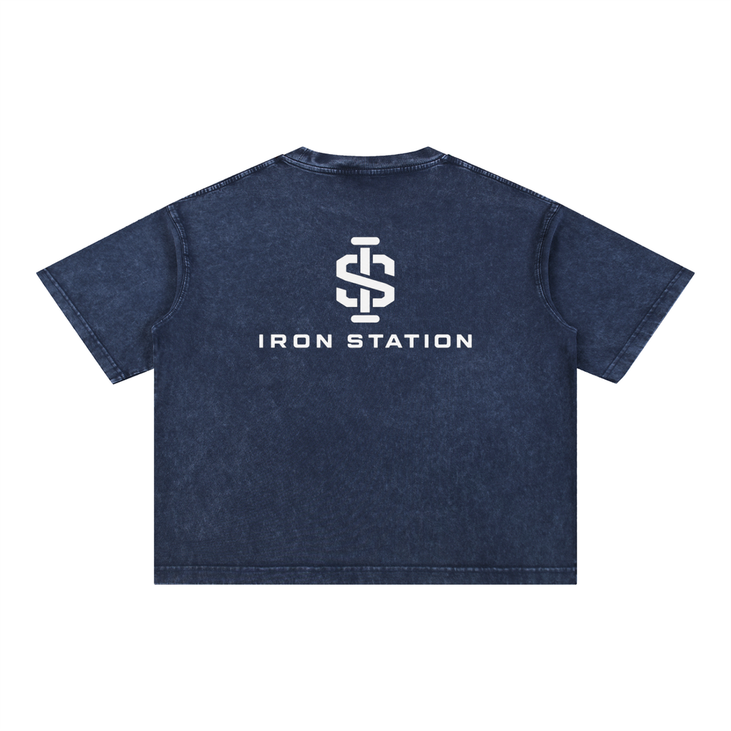 001 - "Iron Station" Mineral Wash Boxy Tee