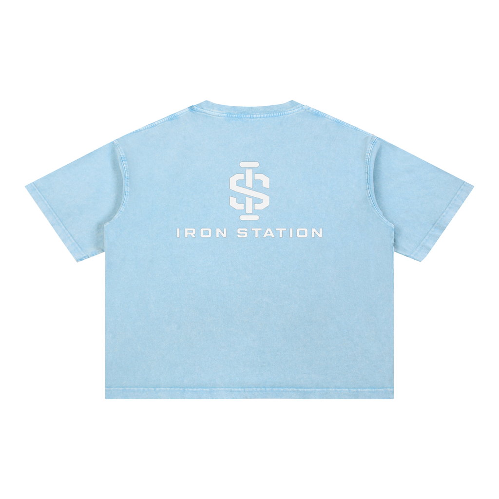 001 - "Iron Station" Mineral Wash Boxy Tee