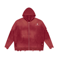 001 - "Iron Station" Distressed Zip-Up Jacket