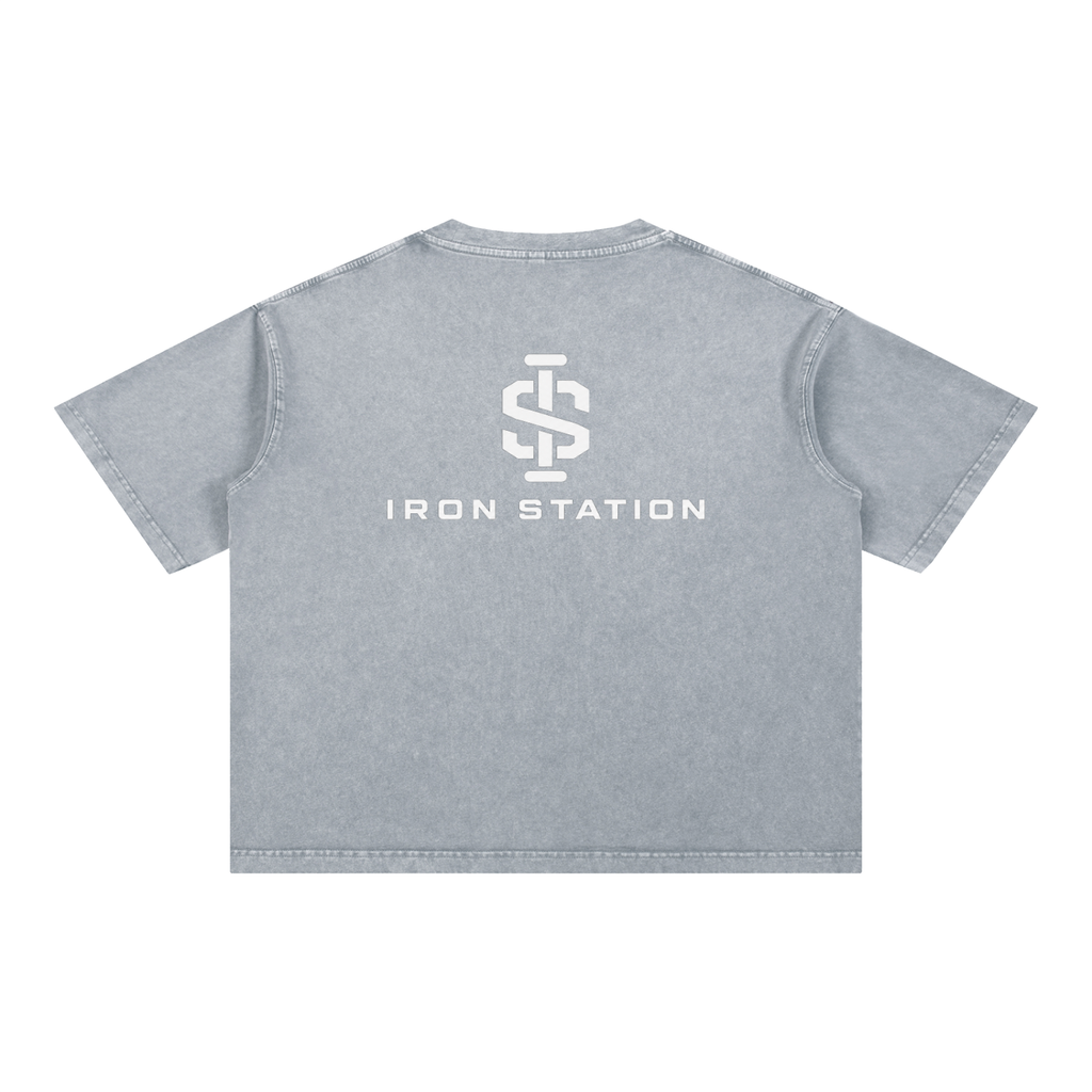 001 - "Iron Station" Mineral Wash Boxy Tee